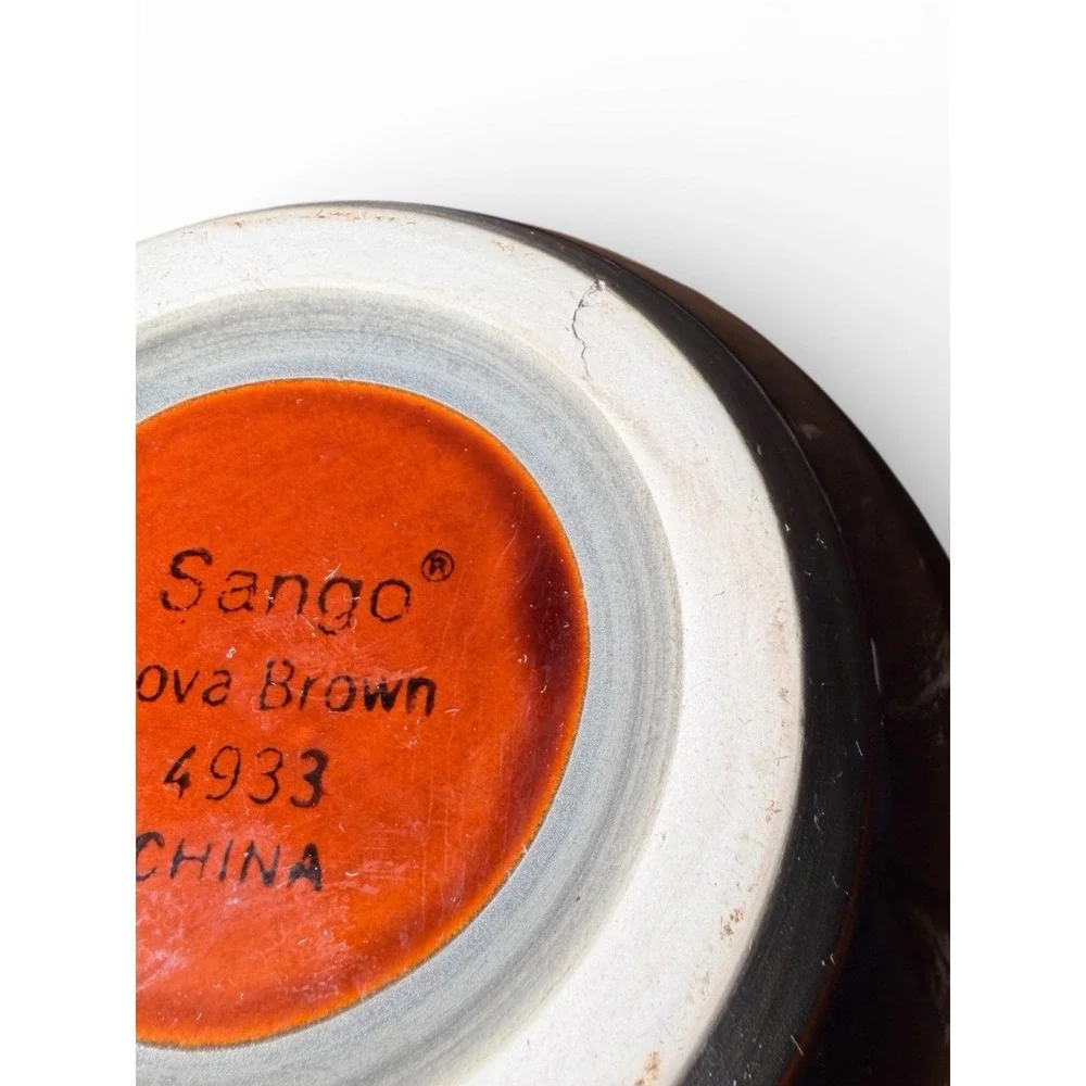 Sango Nova Brown 4933 Stoneware Cereal Soup Bowl Reactive Glaze Earth Tones